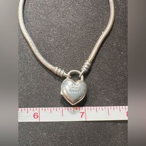 Silver Heart Charm bracelet with Logo
